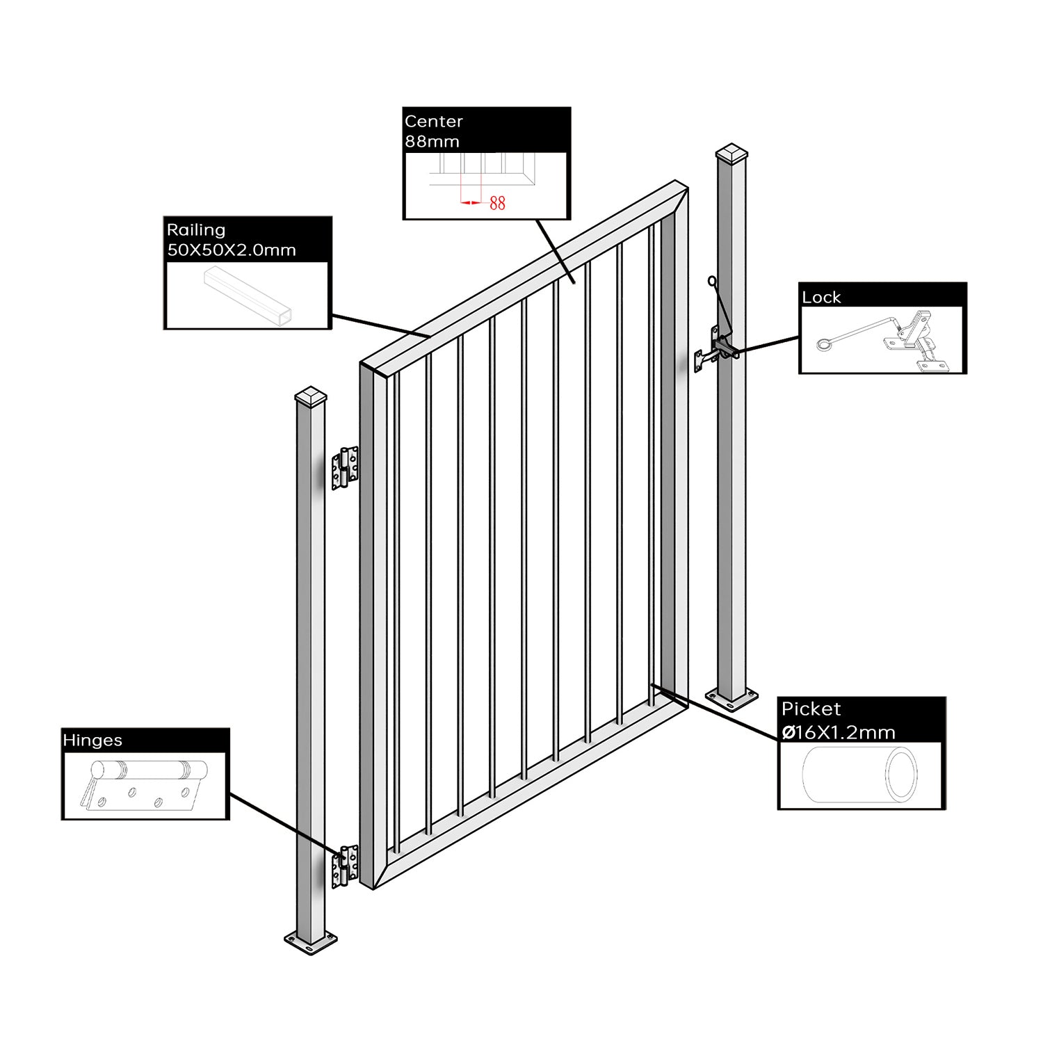 Pool Gate Header Custom Aluminium Pool Gates, Enhance Pool Safety with Contemporary ...